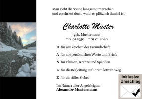 Danksagungen Trauer