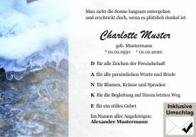 Danksagungen Trauer