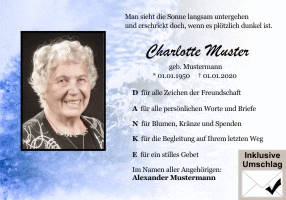 Danksagungen Trauer