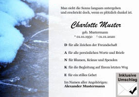 Danksagungen Trauer