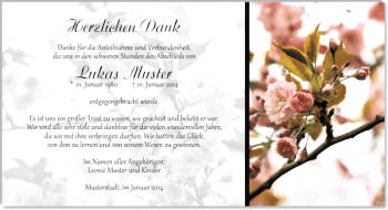 Danksagungen Trauer