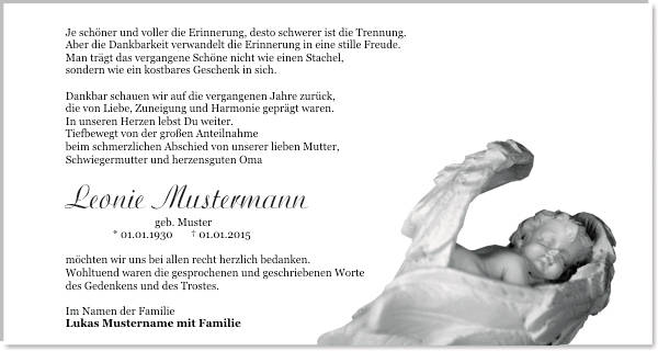 Danksagungen Trauer