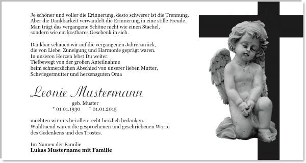 Danksagungen Trauer