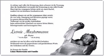 Danksagungen Trauer