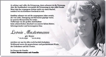Danksagungen Trauer