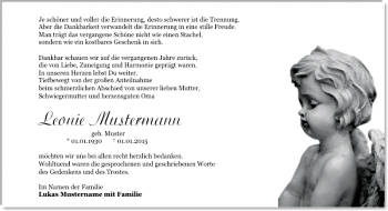 Danksagungen Trauer