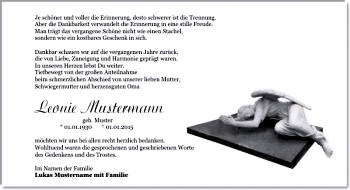 Danksagungen Trauer