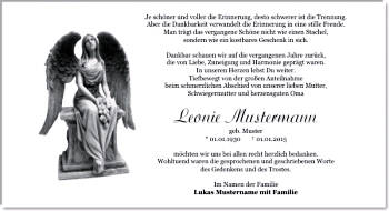 Danksagungen Trauer