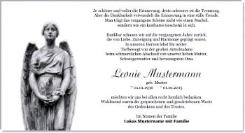 Danksagungen Trauer