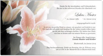 Danksagungen Trauer
