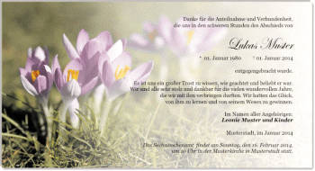 Danksagungen Trauer