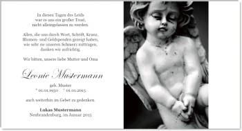 Danksagungen Trauer