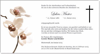 Danksagungen Trauer