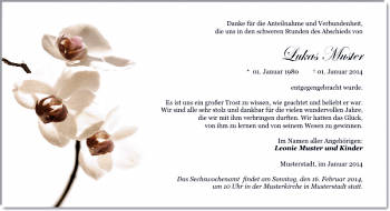 Danksagungen Trauer