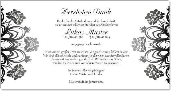 Danksagungen Trauer