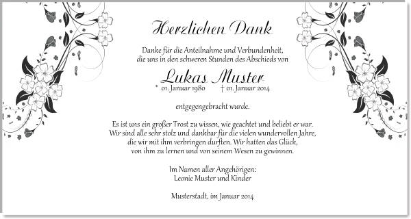 Danksagungen Trauer