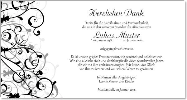 Danksagungen Trauer