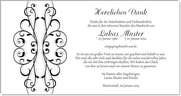 Danksagungen Trauer