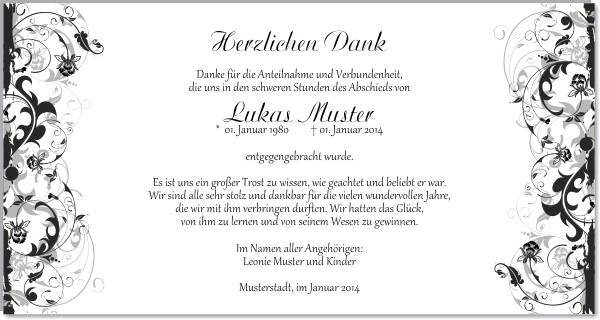 Danksagungen Trauer