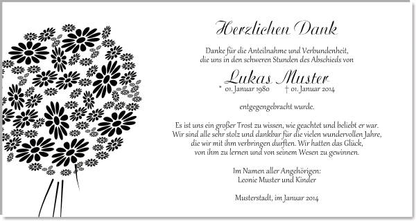 Danksagungen Trauer