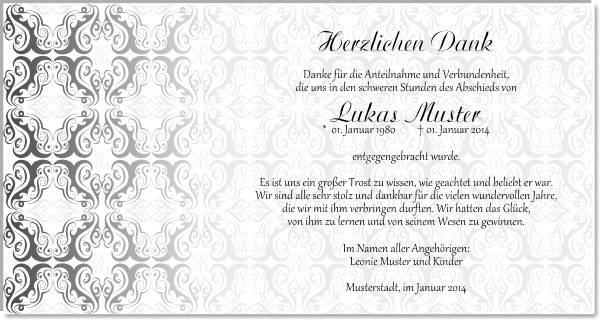 Danksagungen Trauer