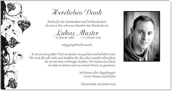 Danksagungen Trauer