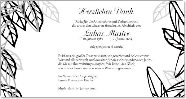 Danksagungen Trauer
