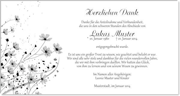 Danksagungen Trauer