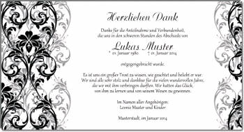 Danksagungen Trauer