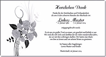 Danksagungen Trauer