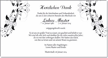 Danksagungen Trauer