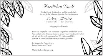 Danksagungen Trauer