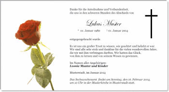 Danksagungen Trauer