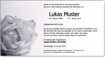 Danksagungen Trauer