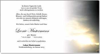 Danksagungen Trauer