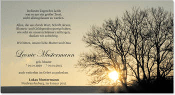 Danksagungen Trauer