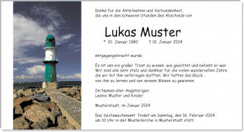 Danksagungen Trauer