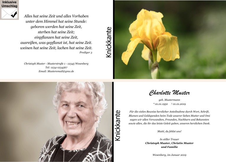 Danksagungen Trauer