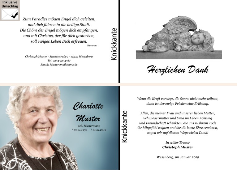 Danksagungen Trauer