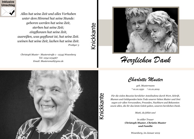 Danksagungen Trauer