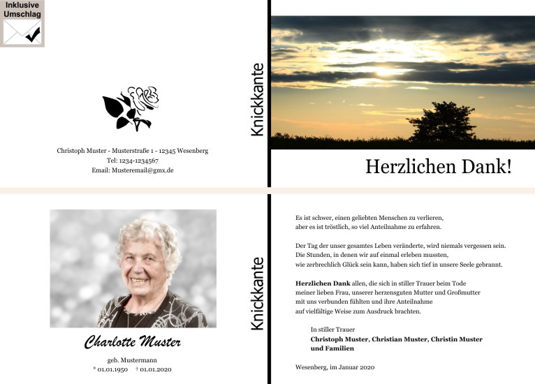 Danksagungen Trauer