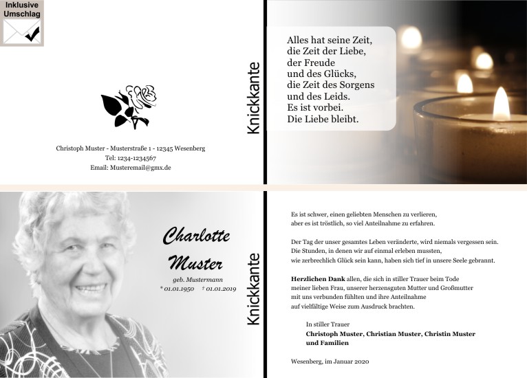 Danksagungen Trauer