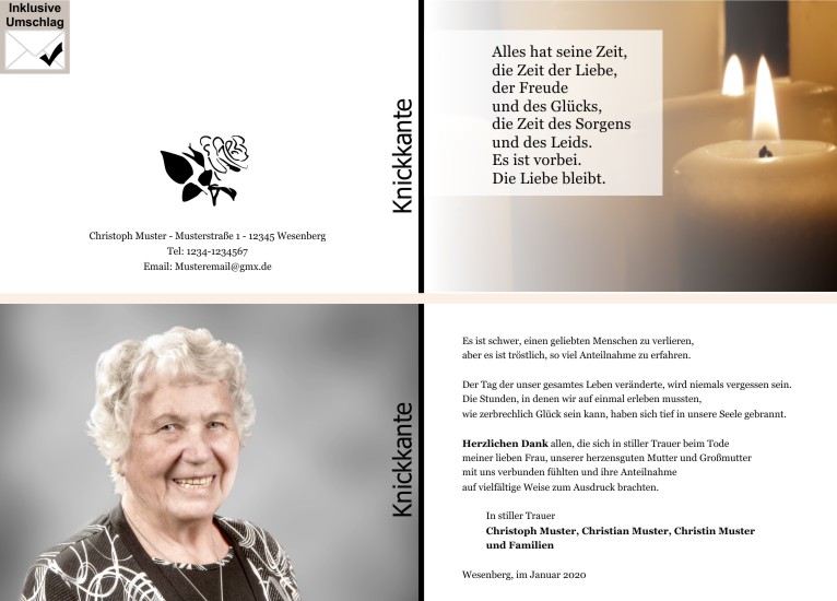 Danksagungen Trauer