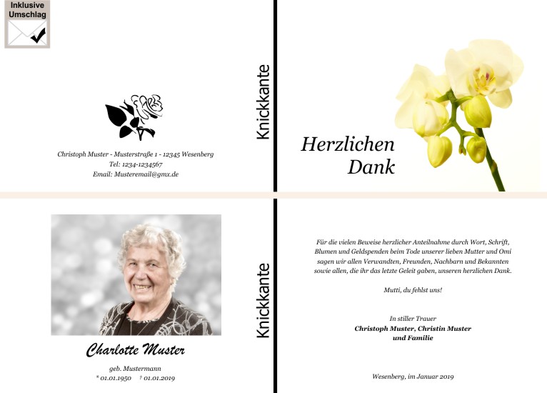 Danksagungen Trauer