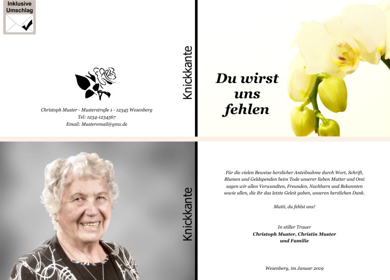 Danksagungen Trauer