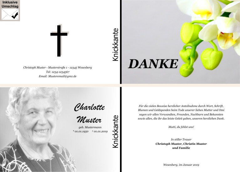 Danksagungen Trauer
