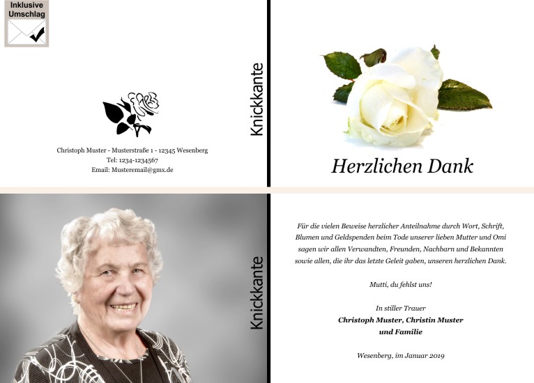 Danksagungen Trauer