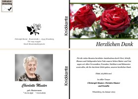Danksagungen Trauer