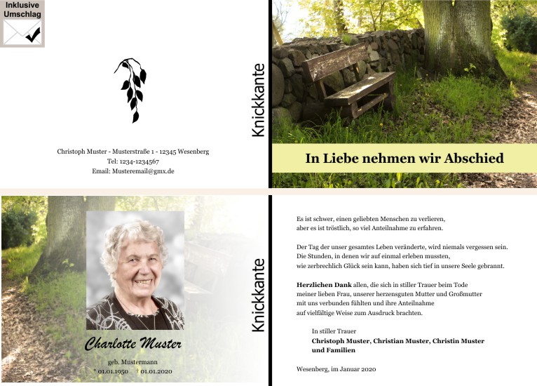 Danksagungen Trauer