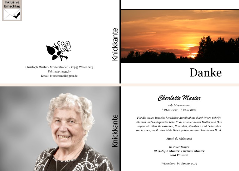 Danksagungen Trauer
